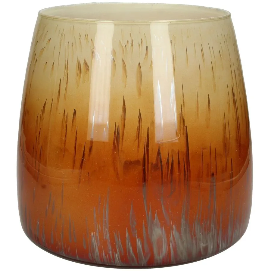 Kerzenhalter Kaars Orange Glas 23 cm