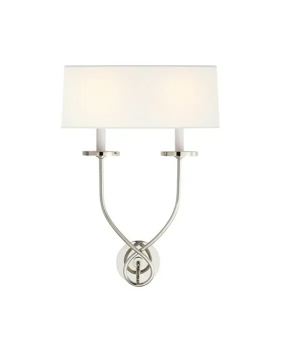Symmetric Twist Double Sconce Polished Nickel