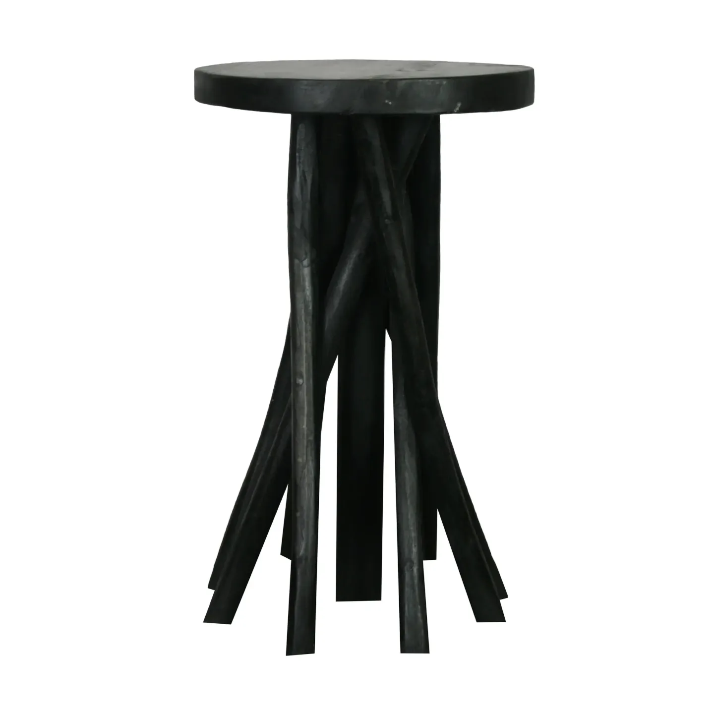 Decofinder Beistelltisch Teakholz, Schwarz H: 48 cm | Schubiger Möbel