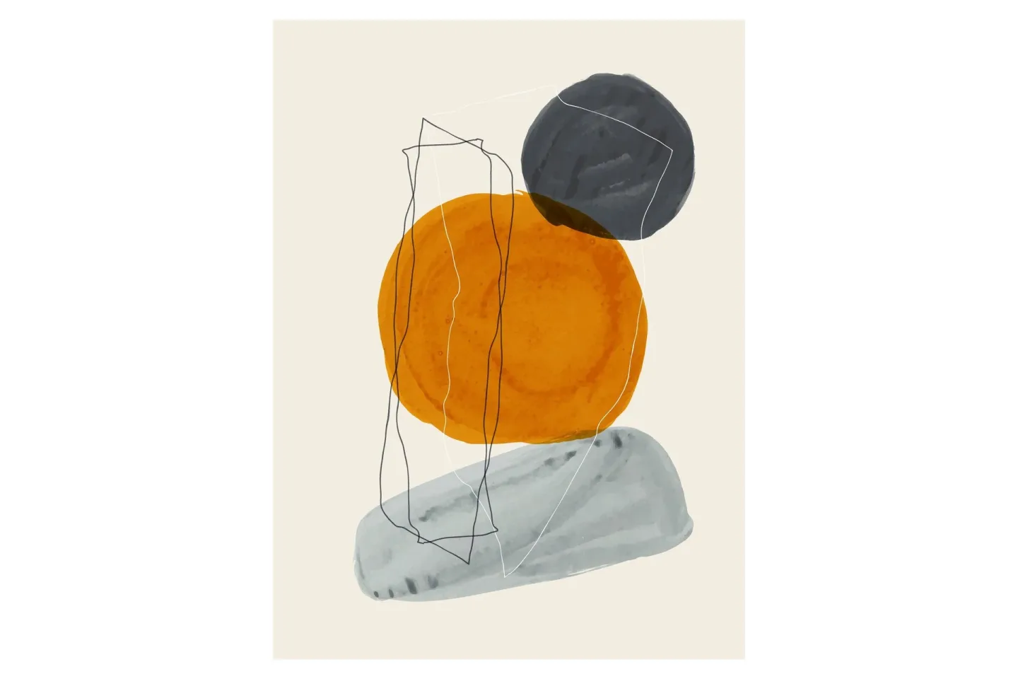 Poster Stones 21x30 cm - Beige