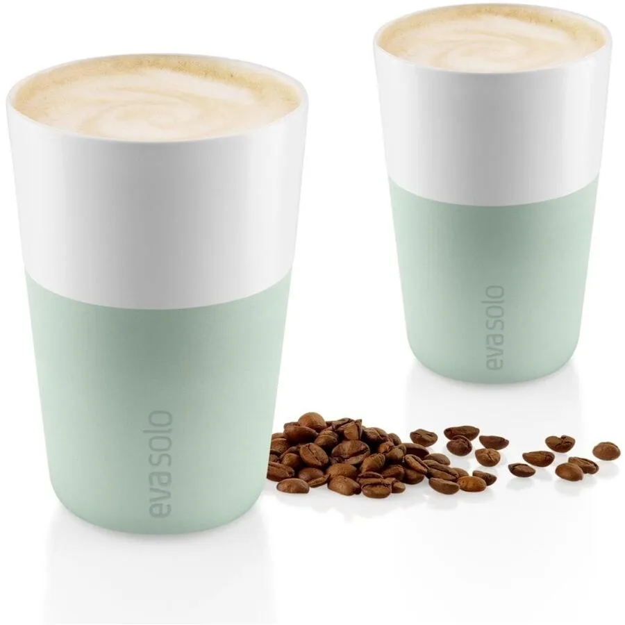 Kaffeebecher-Set Eva Solo Grün, Weiss, Weiss Porzellan H 12.5 cm 360 ml