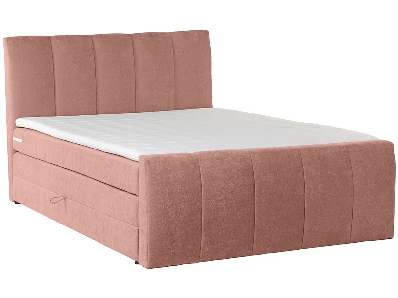 Boxspringbett CAPRI hellrosa 140x200cm halbfest