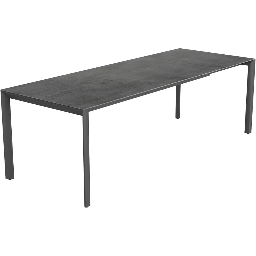 Gartentisch ausziehbar Tropea Schwarz matt / Beton dunkel Keramik/Stahl pulverbeschichtet B 180 T 90 cm - Möbel Konfigurator: Traummöbel individuell