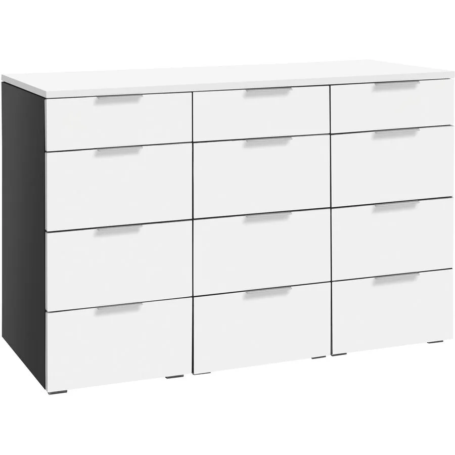 Hasena Kommode Freke Anthrazit/weiss MDF B 135 H 85 cm