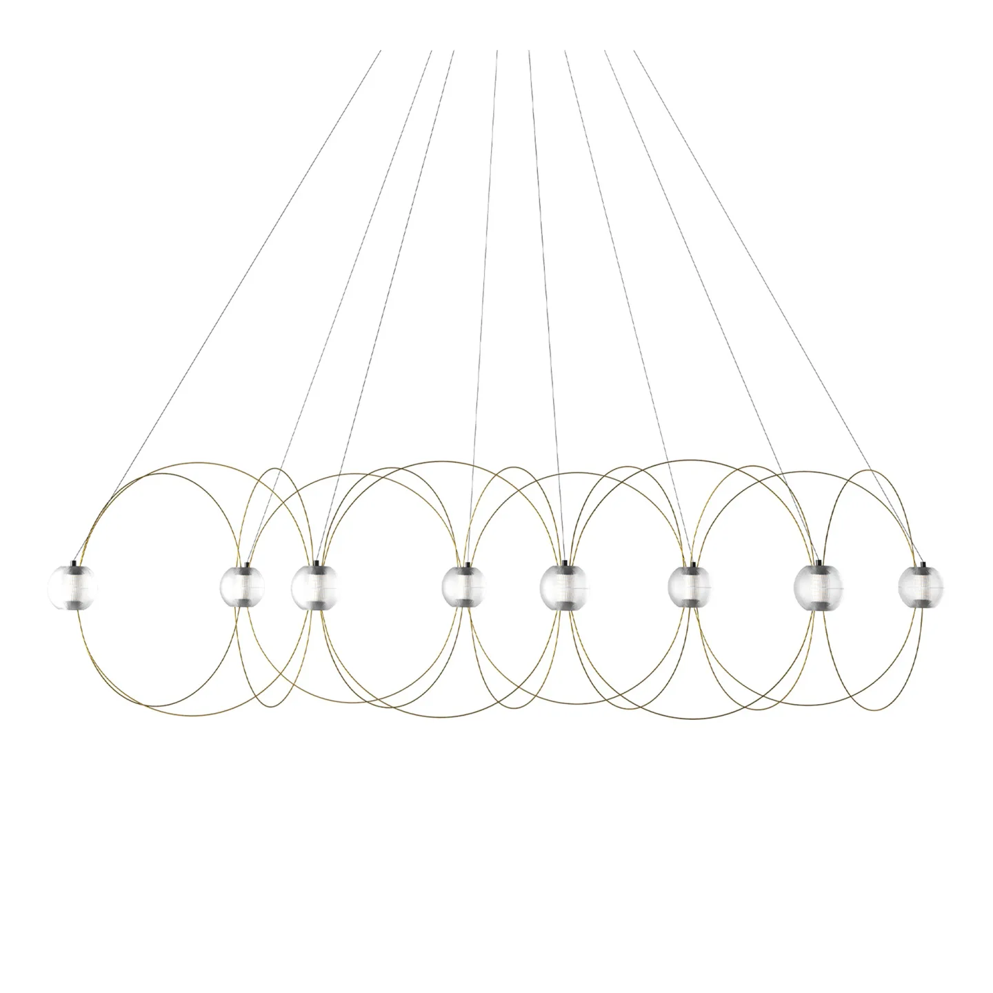 DCWéditions - Munari 8 Pendant lamp Partially Assembled H42 cm – Black & Gold - Pendellampor - Lutz Pankow - Guld,Svart - Metall/Plast