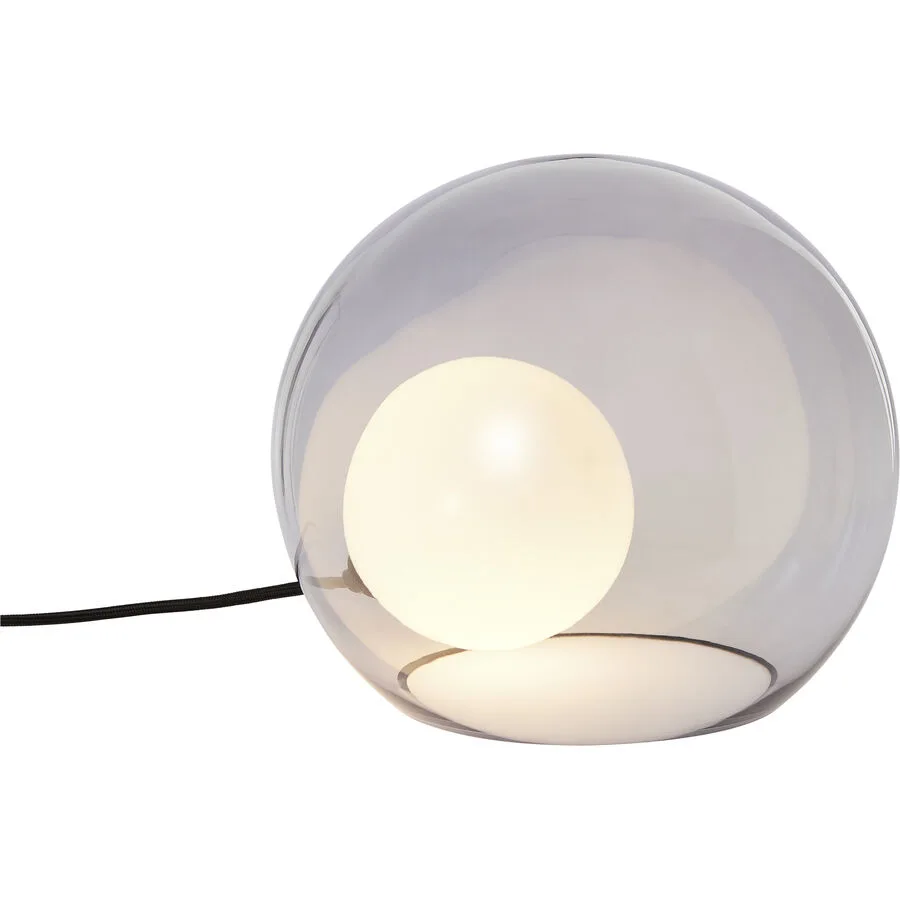 Tischlampe Dylan Grau Glas 25 cm 22 cm - Farbe: smoke