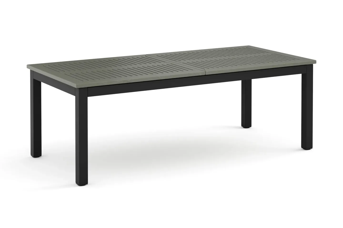 Monaco Stort rektangulärt förlängningsbart bord utomhus med iläggsskiva 210-310x90 cm i aluminium/plast - Svart/Grå