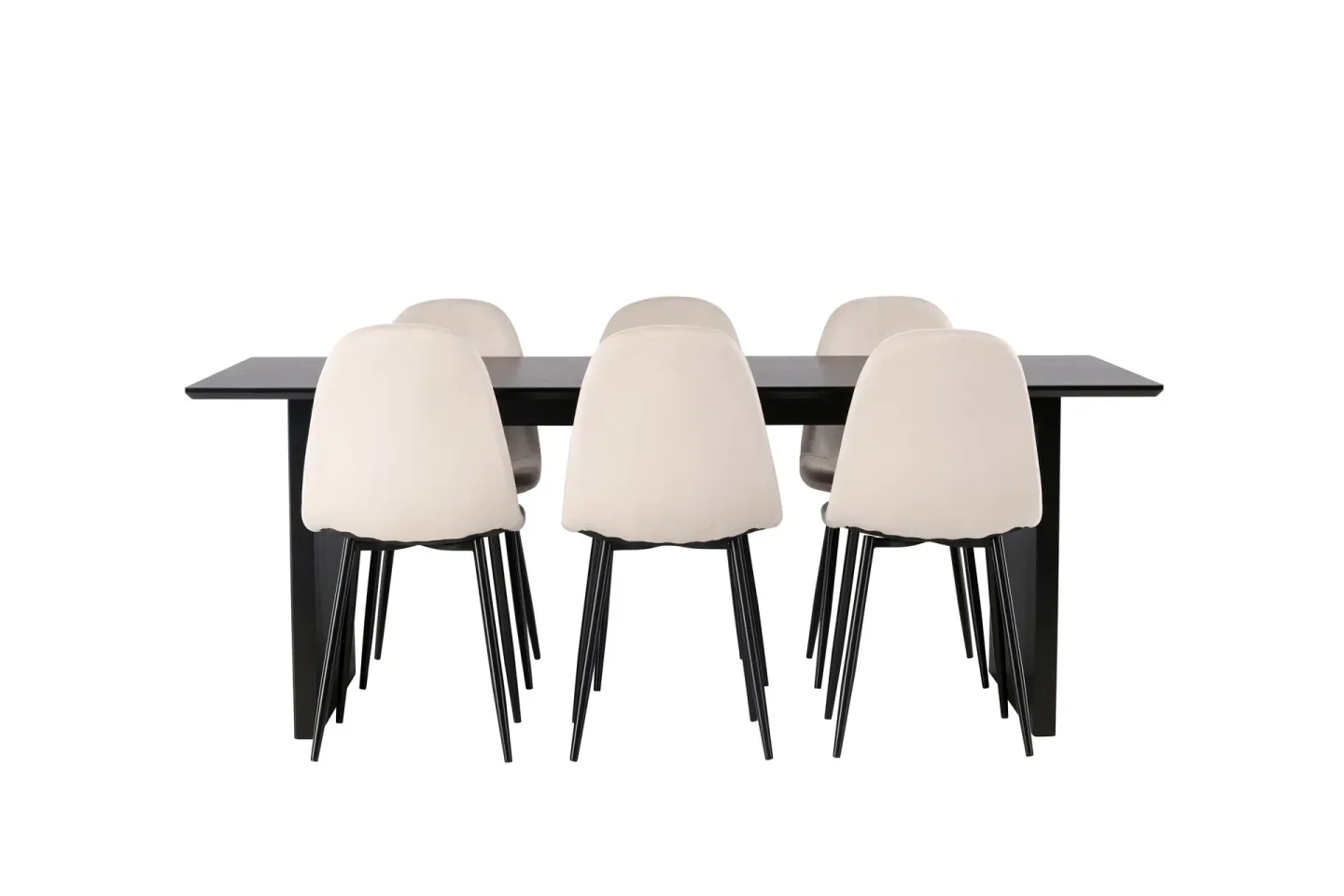 Vail Matgrupp 200 cm Rektangulär med 6 Polar stolar - Beige