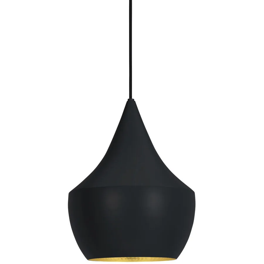 Tom Dixon Pendellampe Beat Fat Schwarz Messing - LED - Lichtfarbe: Warmweiss - LED Energiesparlampen