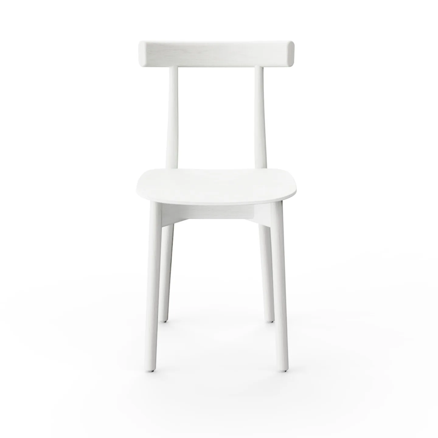 NINE - Skinny Wooden Chair White stained ash RAL 9003 - Matstolar - John Tree - Vit - Trä