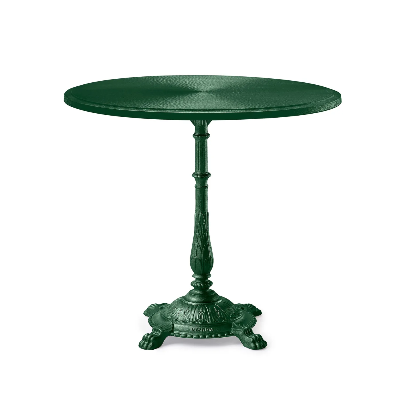 Byarums Bruk - Bord Classic Café Ø75 cm 4-tass – Grön gjuten/Grönlackerad Aluminium - Småbord och sidobord utomhus - Metall