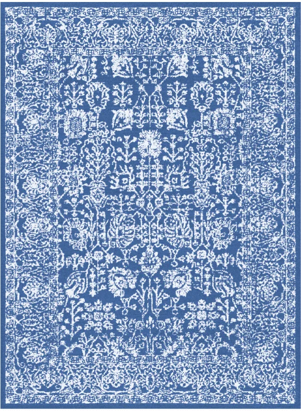 Wilton-teppe - Menfi (blå) (Størrelse: 160 x 230 cm)