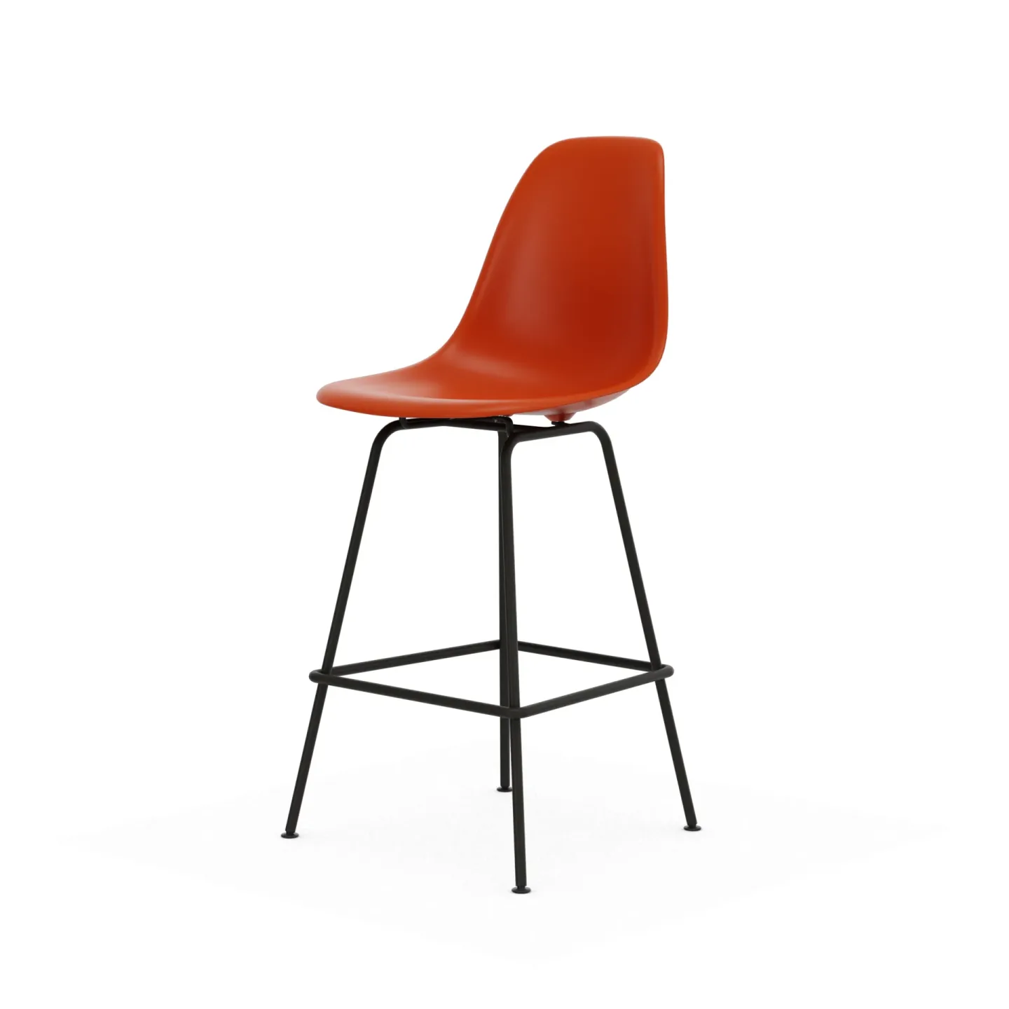 Vitra Eames Plastic Stool RE barpall Medium Rust orange-black