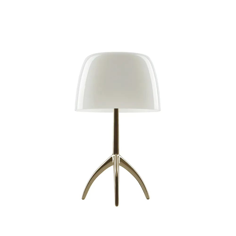 Foscarini Lumiere Piccola Dimbar bordslampa Varmvit skärm-champagnefärgad fot