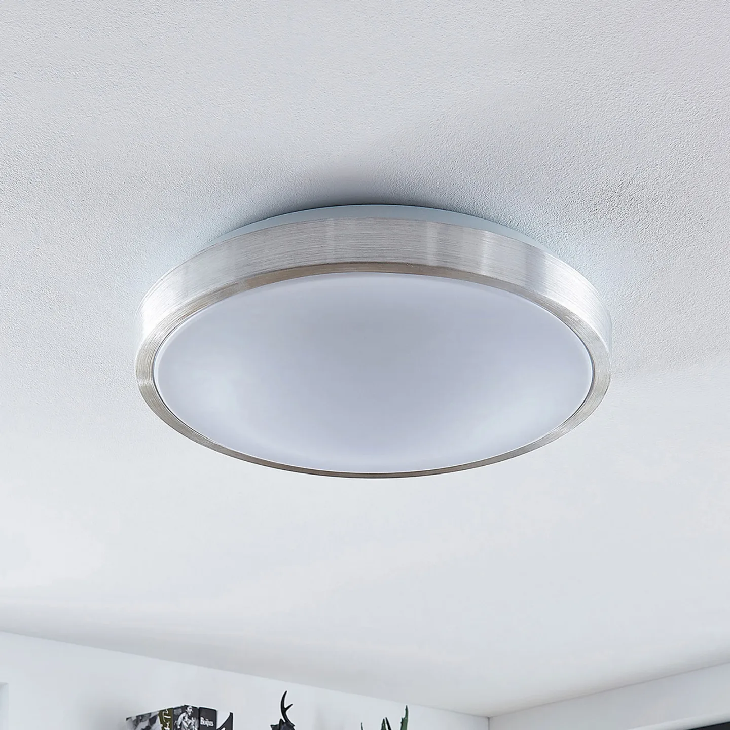Emelie Round LED Deckenleuchte Ø42 Alu - Lindby - Wohnzimmer - Modern - Metall - Rund