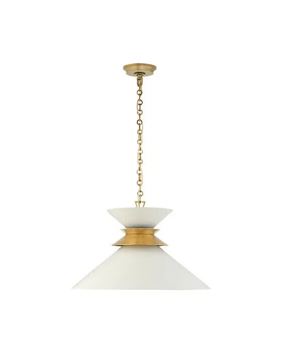 Alborg Large Stacked Pendant Antique- Burnished Brass/White Shade