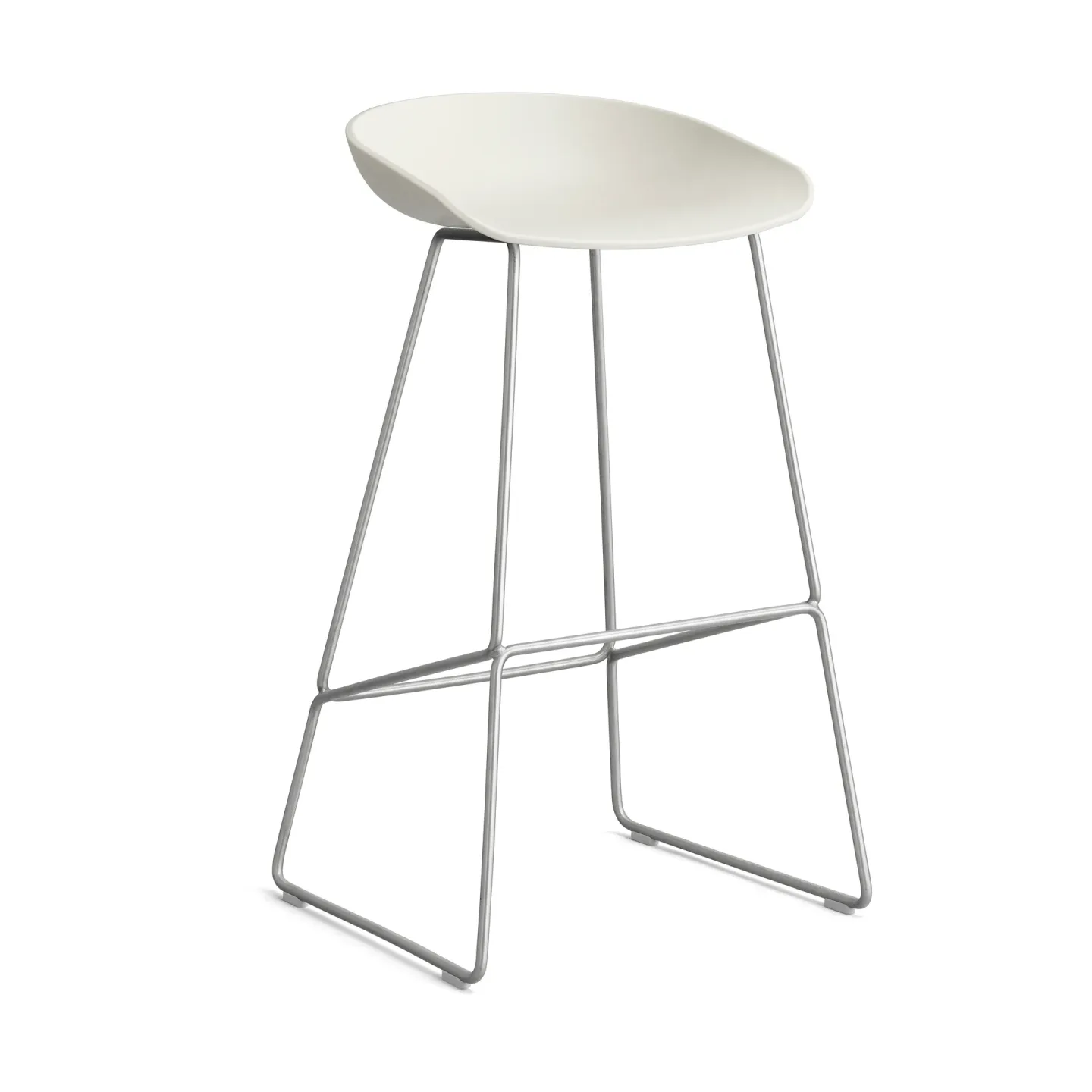 HAY About a Stool 38 High Barhocker 2.0 Melange cream-Edelstahlgestell