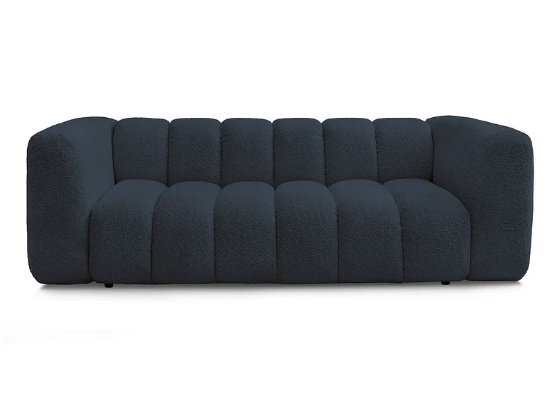 3er Sofa BOBOCHIC TALIA Boucle-Stoff dunkelblau
