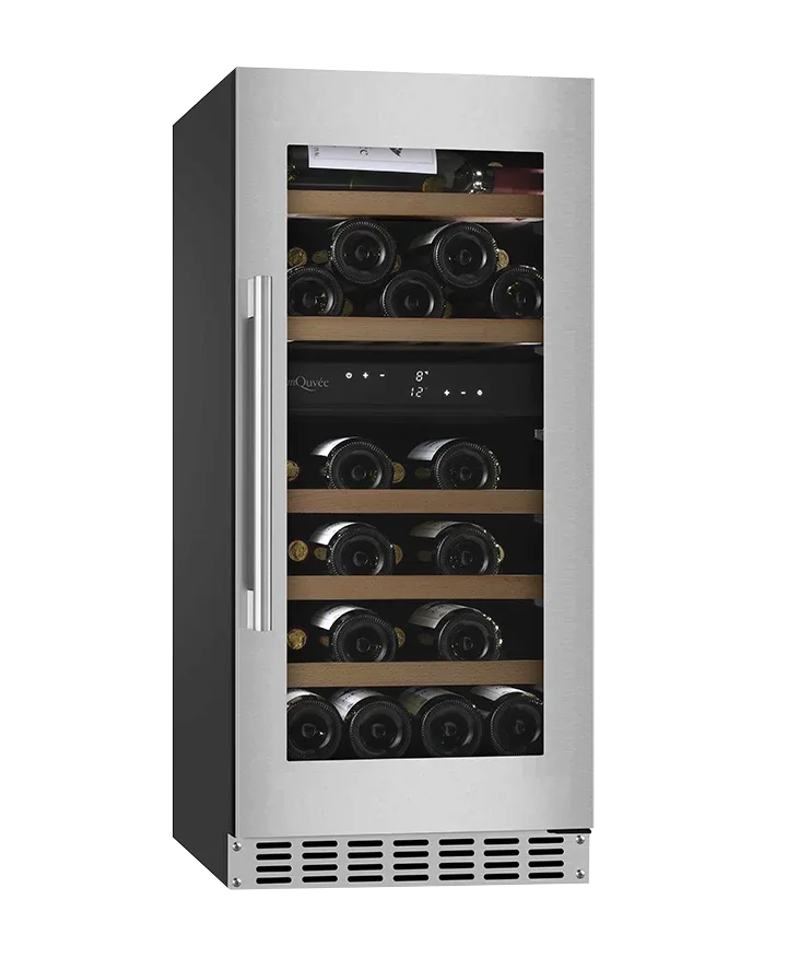 Weinkühlschrank einbau 40 cm - WineCave 800 40D Edelstahl, Rostfrei, 2 Temperaturzonen