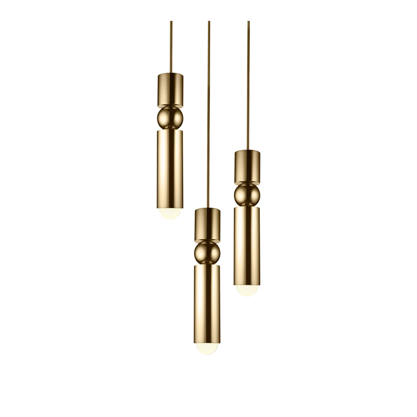 Lee Broom - Fulcrum Chandelier 3 Piece, Polerad Guld - Klusterlampor - Guld