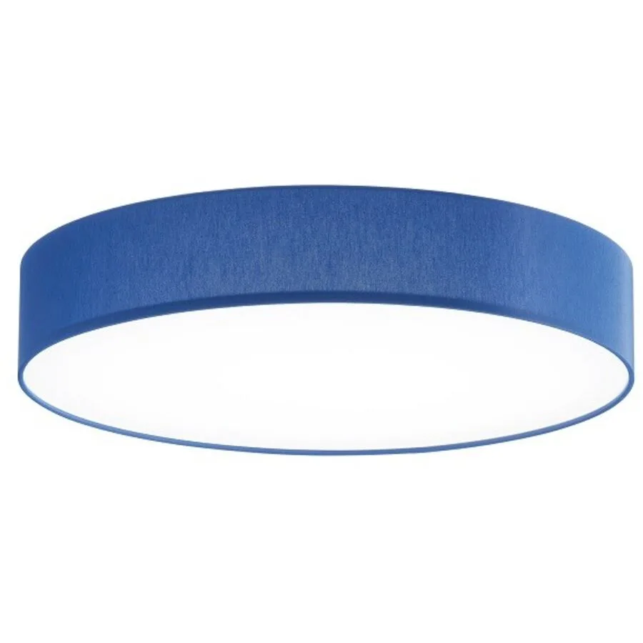 Deckenlampe Noad Blau Metall/Stoff 50 cm 10 cm - Farbe: Dunkelblau - LED - Lichtfarbe: Warmweiss - Material: Metall/ Stoff - Deckenlampe- LED