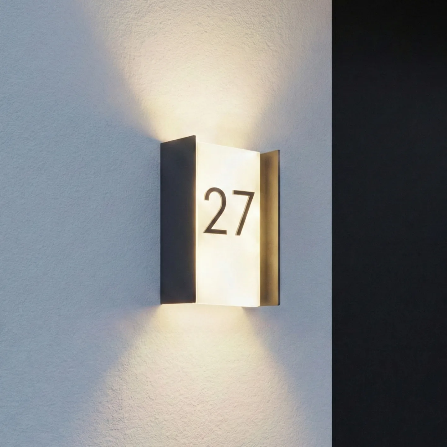 Selqa LED-Außenwandlampe, anthrazit, IP65, Hausnummer - Lindby - Balkon - Modern - Metall - Eckig