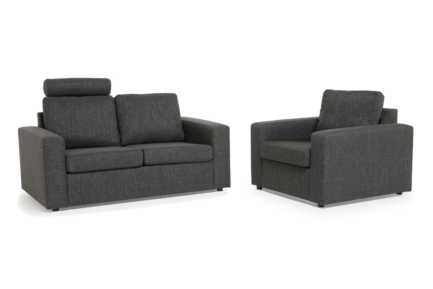 Crazy Soffgrupp 2-sits Soffa + Fåtölj i Tyg - Antracit