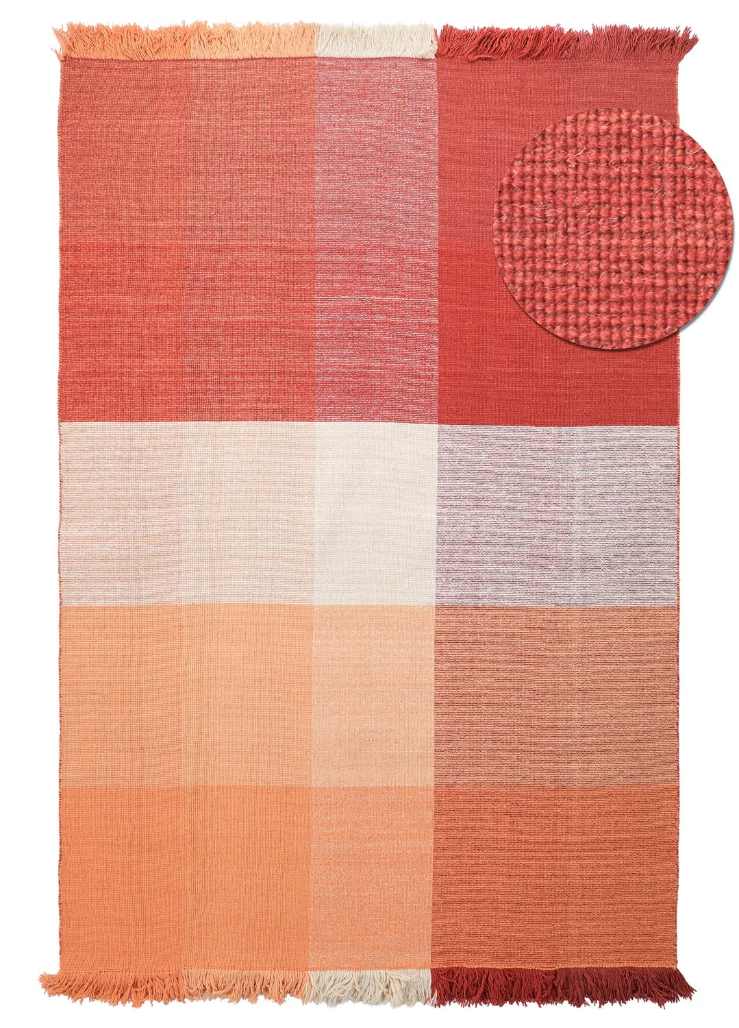 Ullteppe - Chaves (rød/oransje) (Størrelse: 80 x 150 cm)