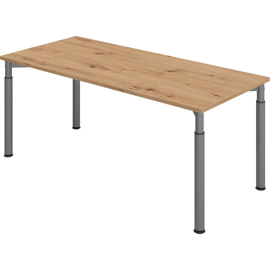 Schreibtisch Office Asteiche Holzwerkstoff Höhenverstellbar B 180 T 80 cm