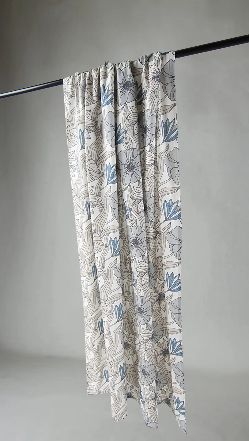 Gardiner - Bomullsgardin Aurelia (blå) (Størrelse: 140 x 250 cm)