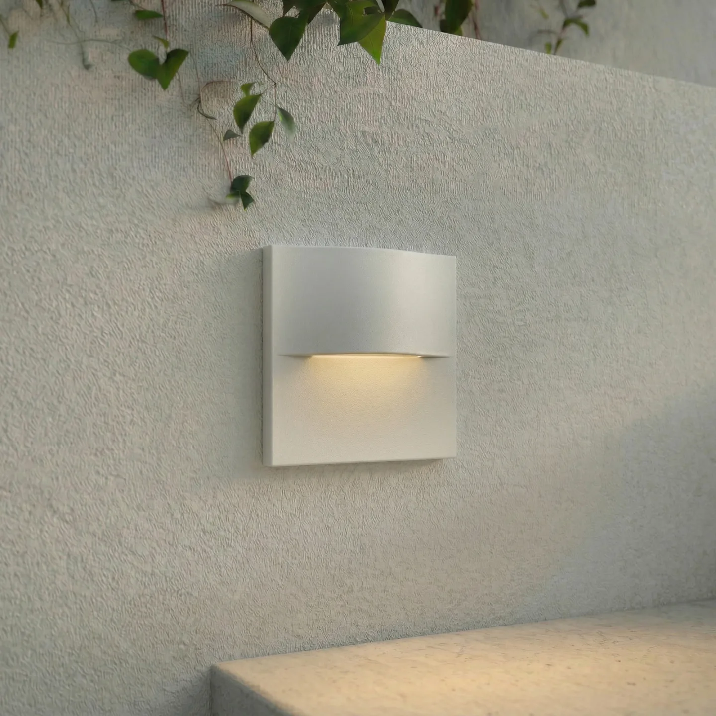 Alune LED-Wandeinbauleuchte, gebogen, weiß, IP65 8 x 8 cm - Lindby - Modern - Aluminium - Eckig