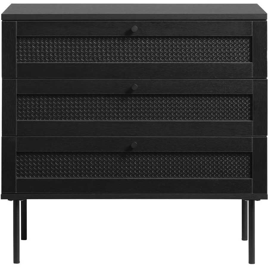 Kommode Perri Schwarz MDF 80 cm 75 cm