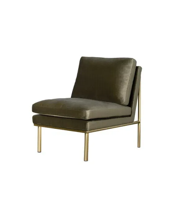 April Lounge Chair Olive/Brass