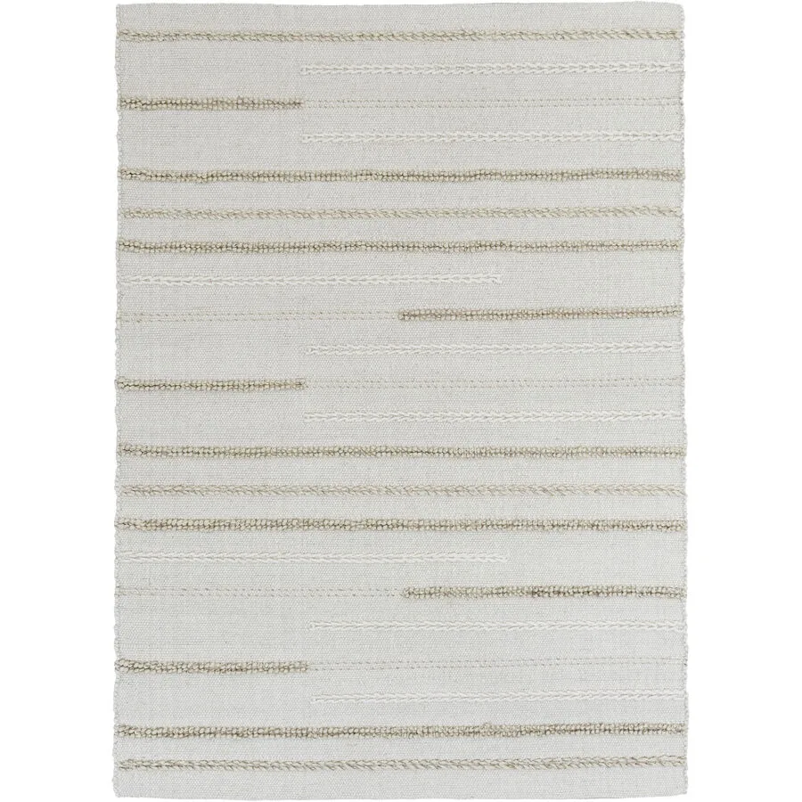 Teppich Nevana Creme Streifen Wolle 160 x 230 cm