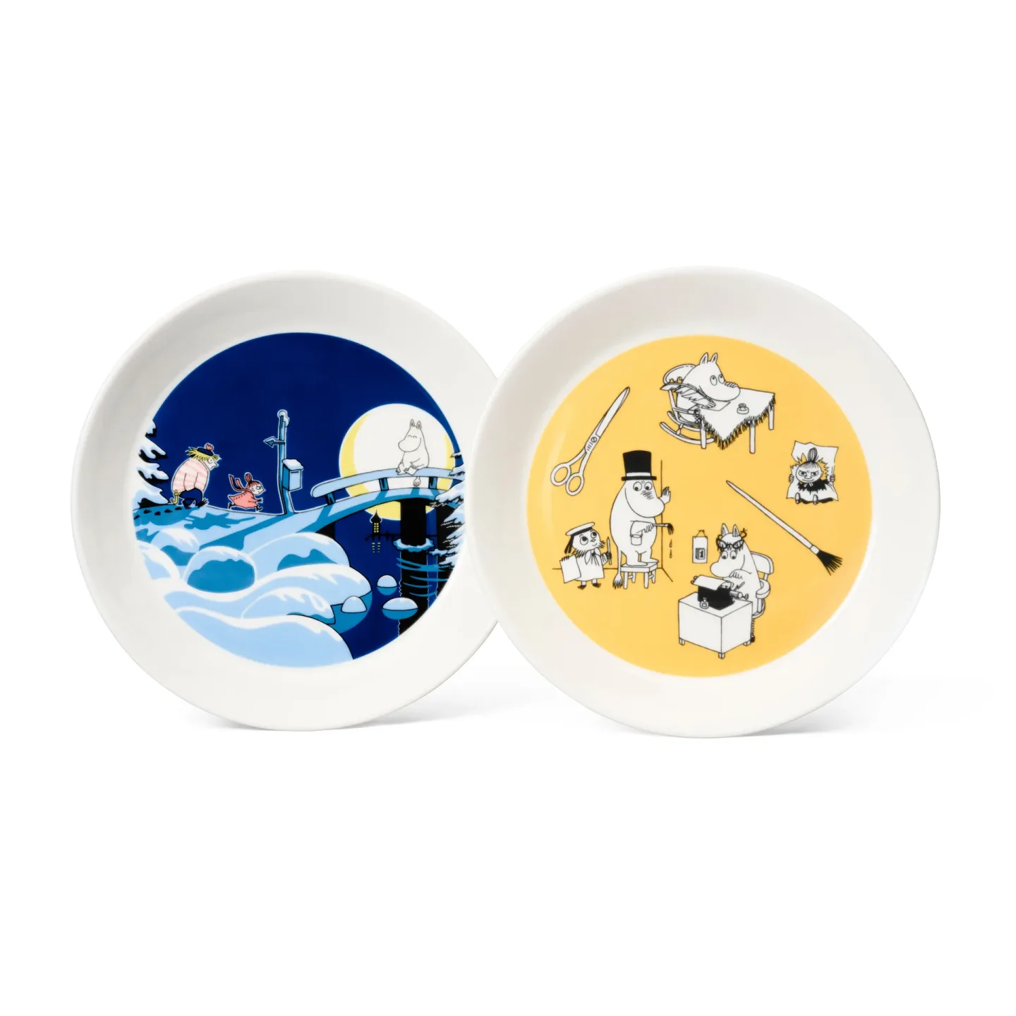 Moomin Arabia Mumin Teller-Set Office & Winternight Ø19 cm