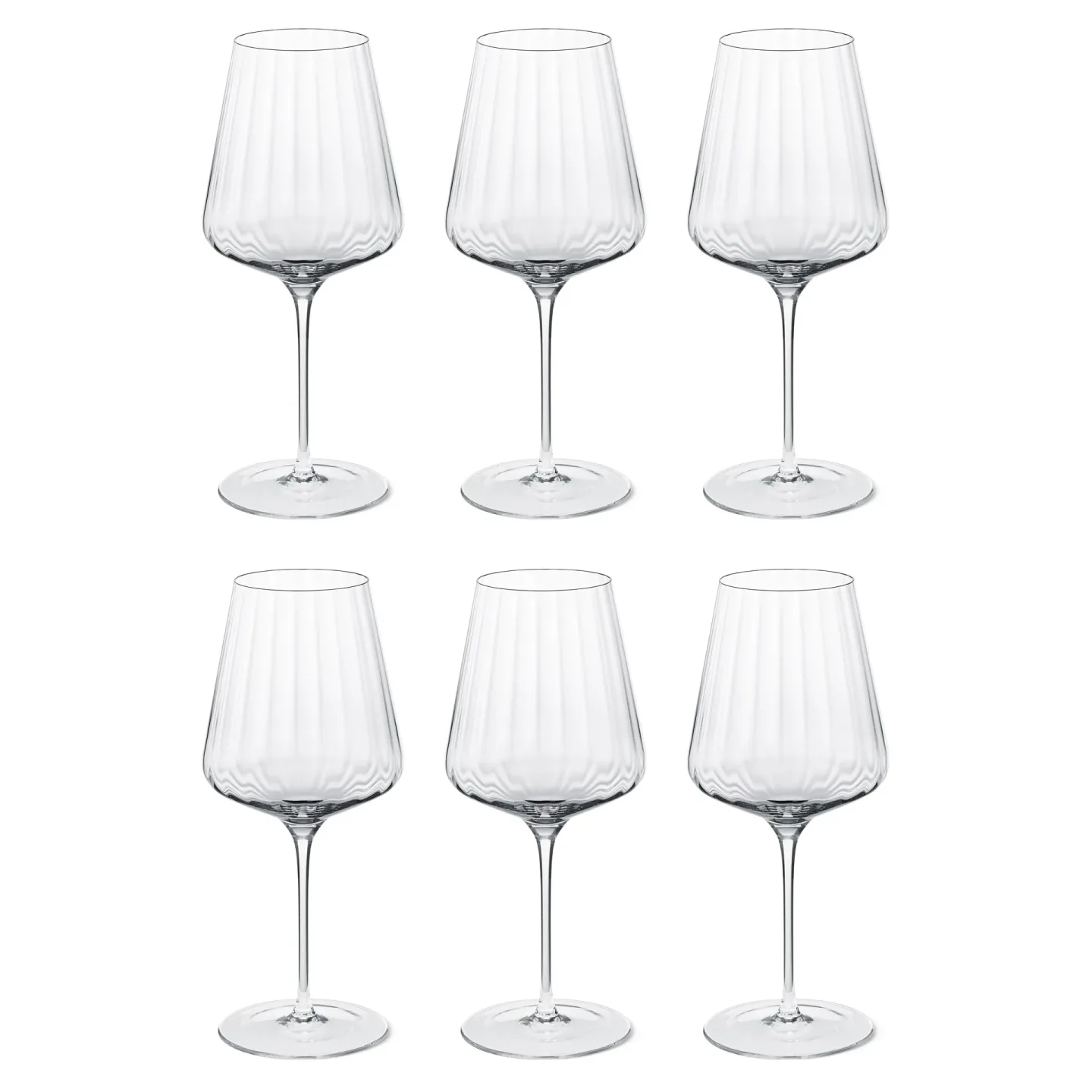 Georg Jensen Bernadotte Rotweinglas 6er Pack Kristallin