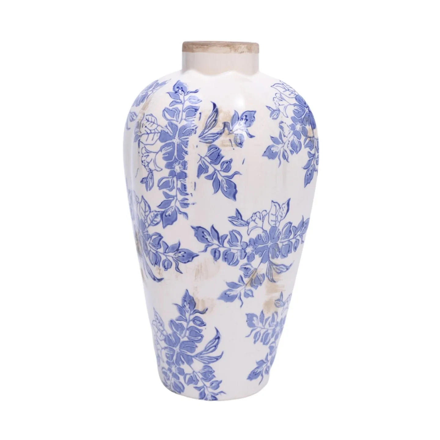 Decofinder Vase Jona Keramik Blau Weiss Weiss | Schubiger Möbel