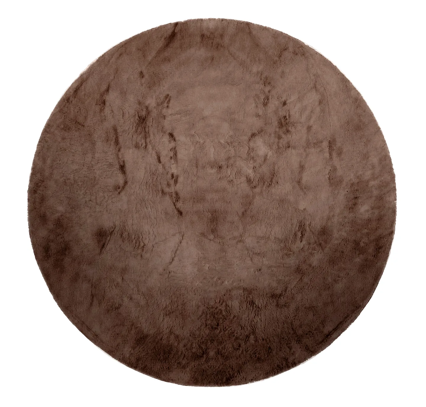Runde tepper - Aranga Super Soft Fur (mørkebrun) (Størrelse: Ø 80 cm)