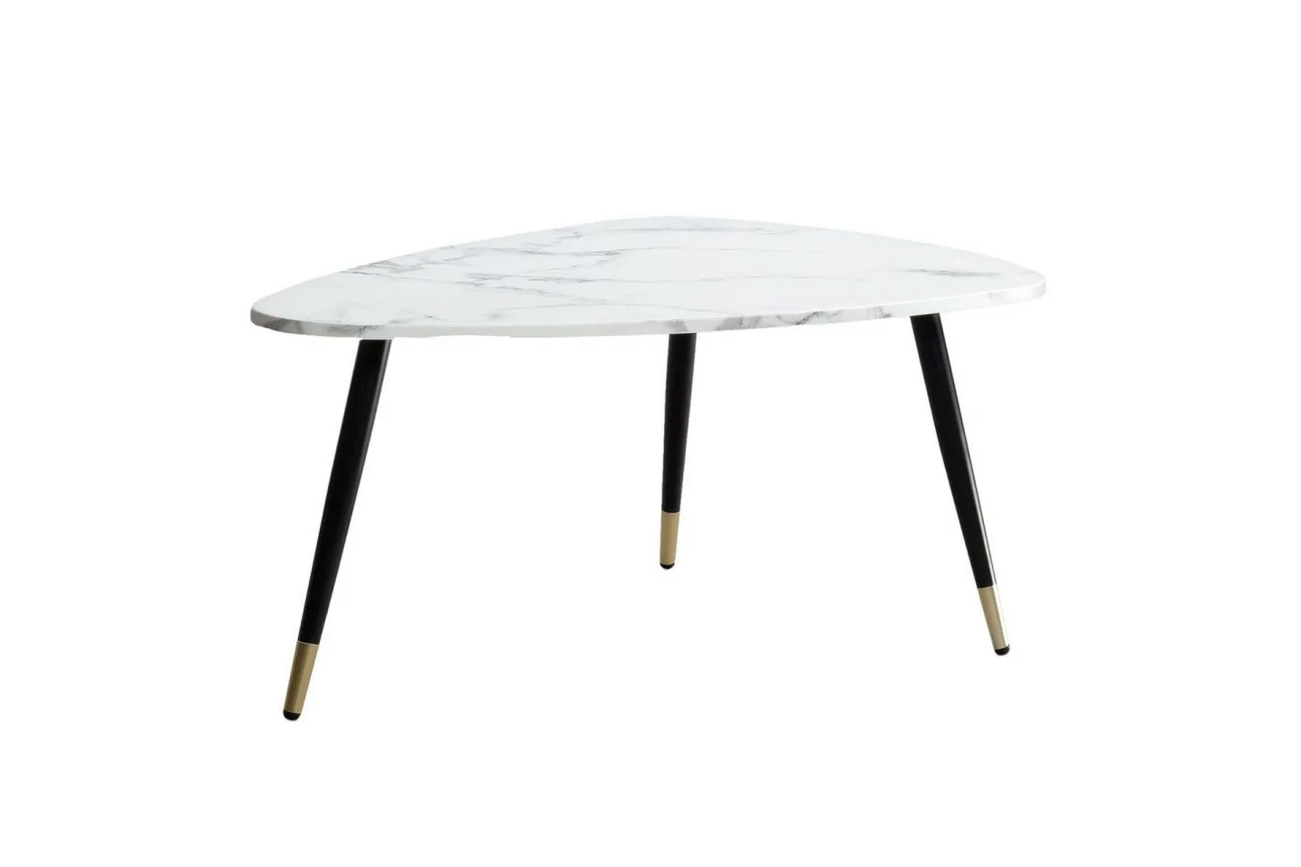 Soffbord Wohnling marmorutseende 90 cm, triangulär modern stil Marmor Vit - Marmor Vit