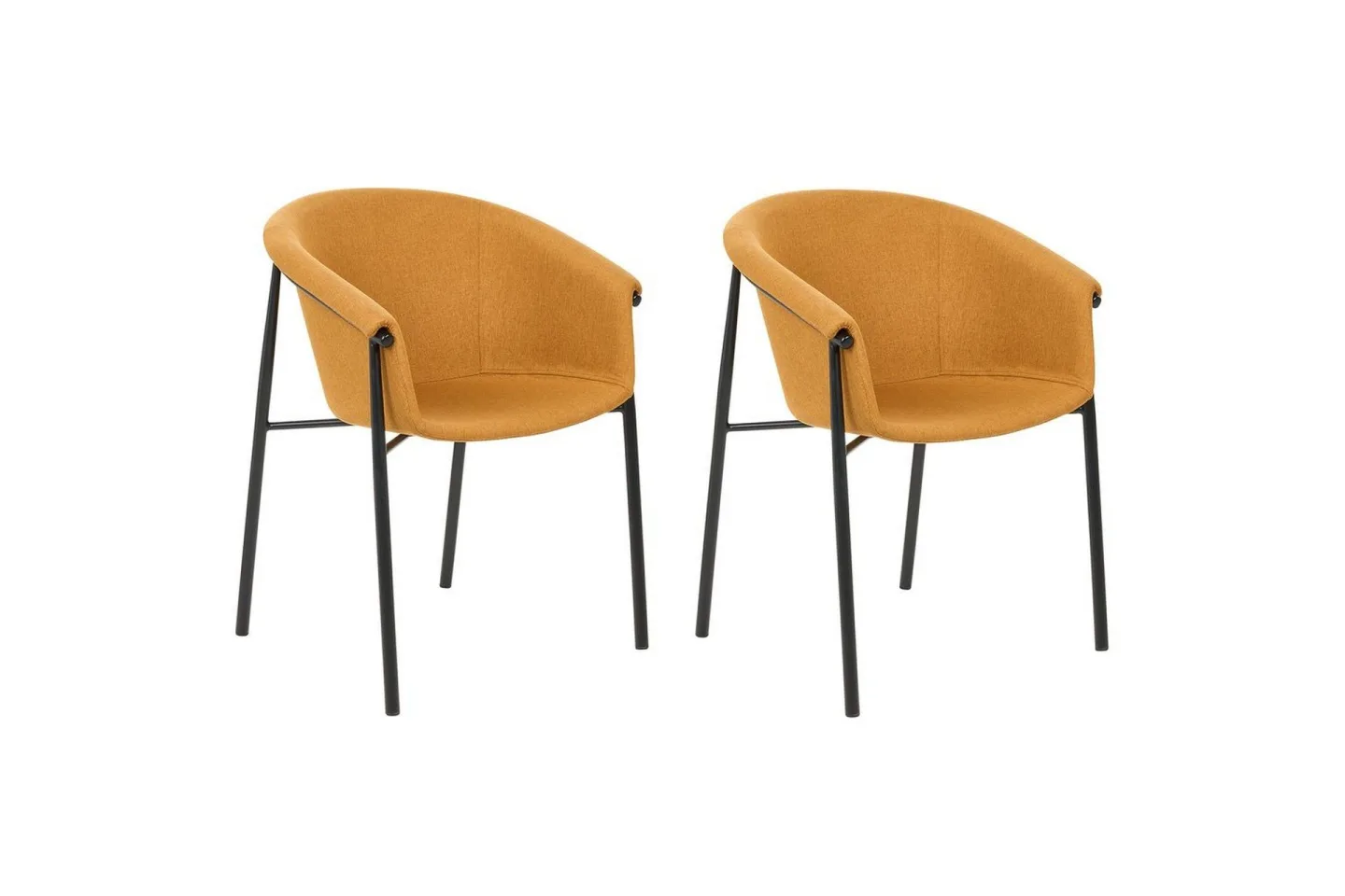 Set med 2 matstolar Ames - Orange, svart