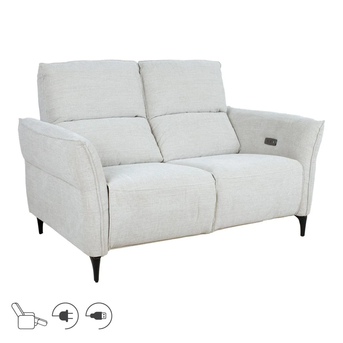 Reclinersoffa Näsdal 2-sits med elektrisk mekanism - ljusbeige
