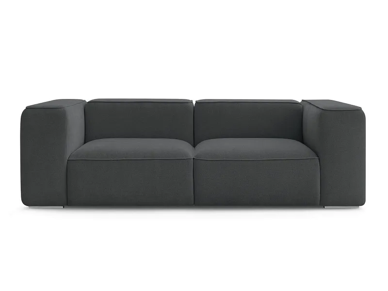 2er Sofa BOBOCHIC ZEPHYR Stoff mit Textur dunkelgrau