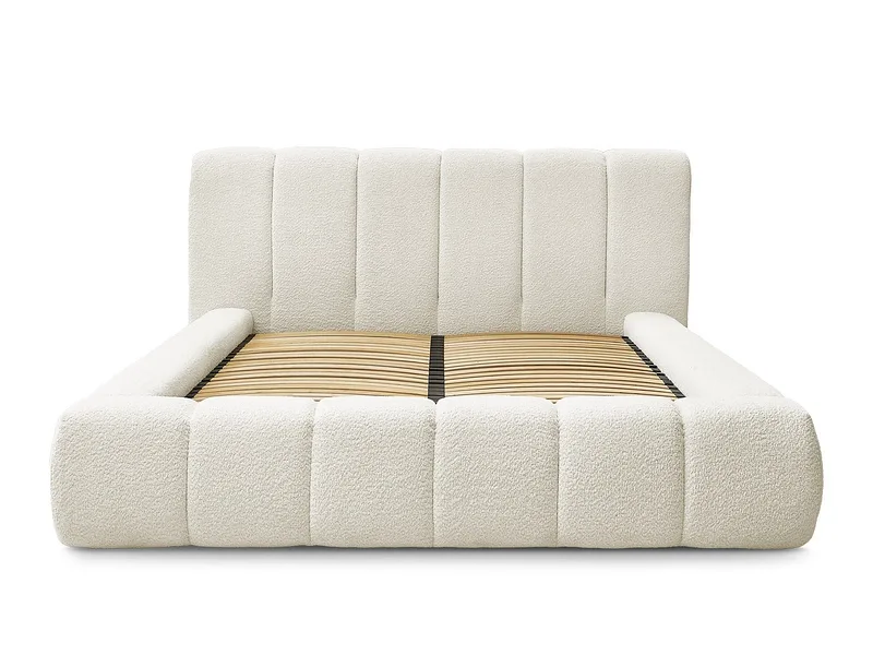 Kastenbett BOBOCHIC DENALI 180x200cm boucle-stoff weiss