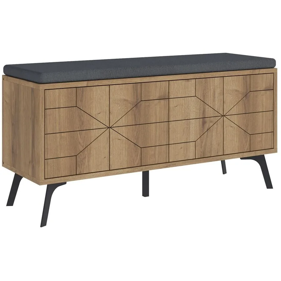 Schuhschrank Yemek holzfarben Melaminbeschichtete Spanplatte B 107 H 55 cm