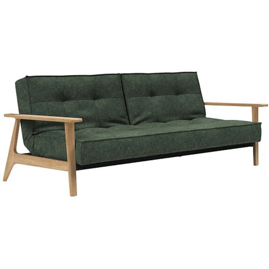 Bettsofa Split Grün Stoff 232 cm 99 cm Klappbar