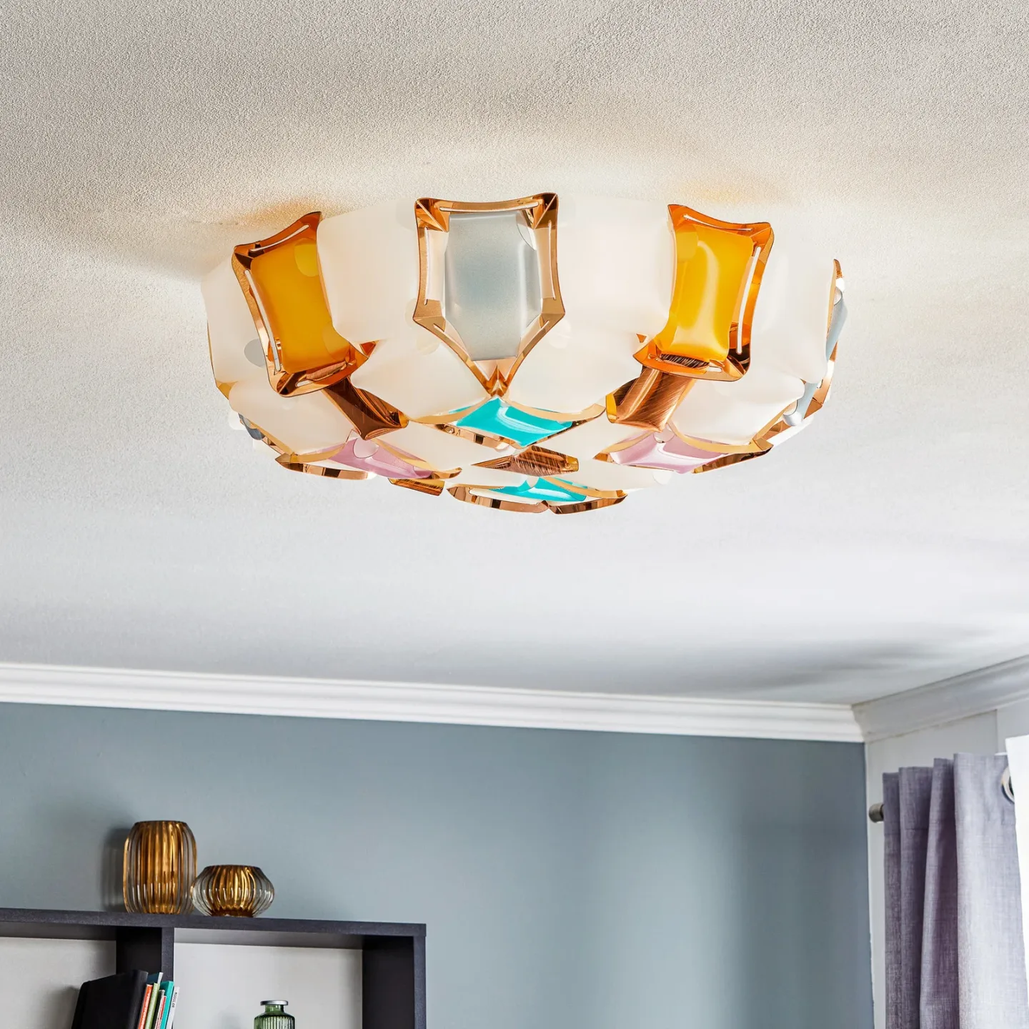 Mida taklampa, 50 cm, flerfärgat - Slamp - Vardagsrum - Design - Plast - Rund
