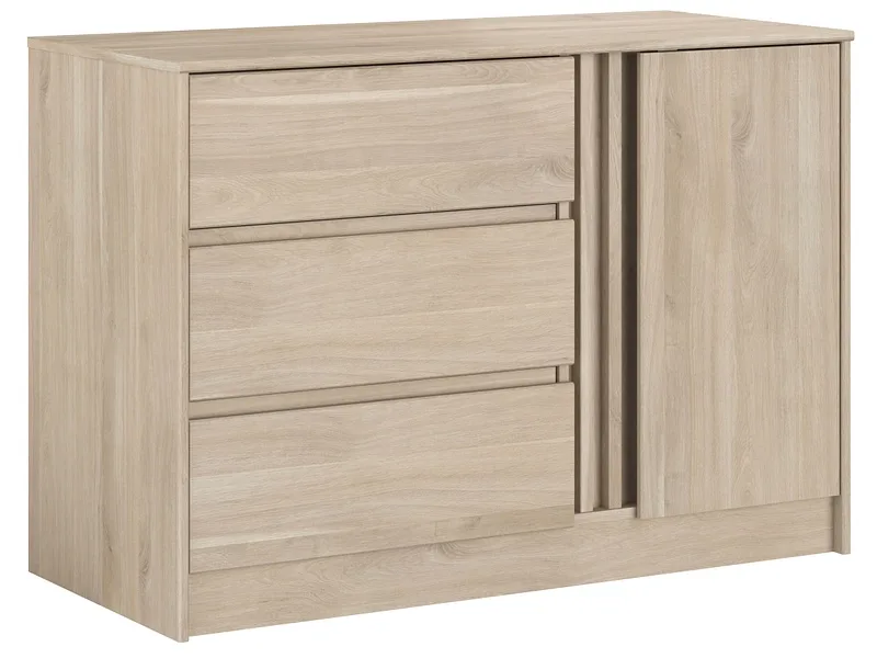 Kommode ESCALE 1 Tür 3 Schubladen 109.8x50x76.8cm eiche eiche
