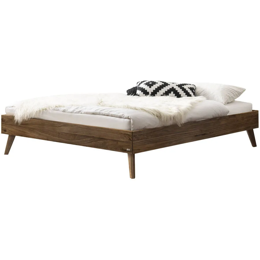 Hasena Bett Sassari Braun Holz 180 x 200 cm - Farbe: Nussbaum