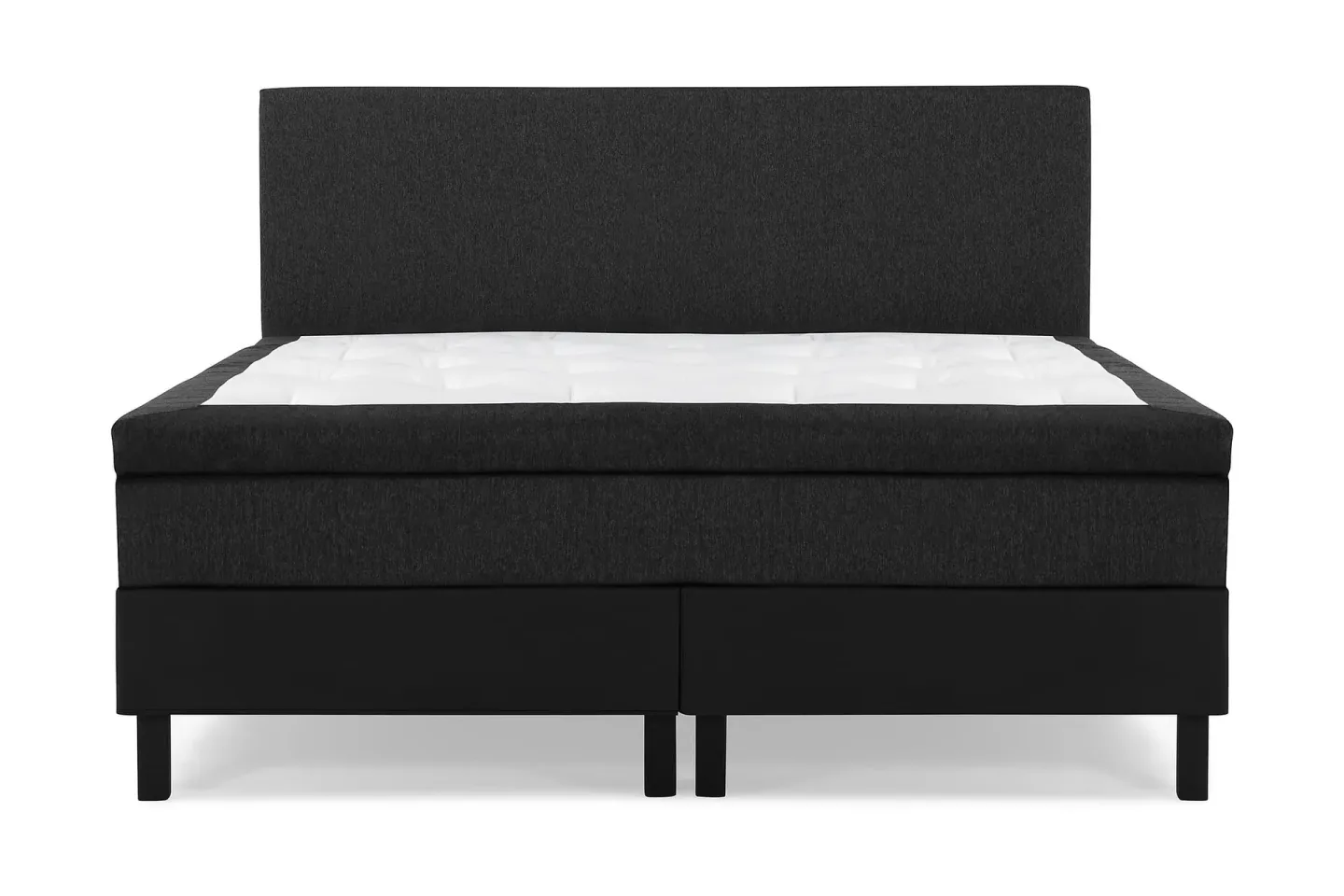 Lucky Komplett Sängpaket 160x200 Latex Slät Sänggavel - Svart/Grå/PU