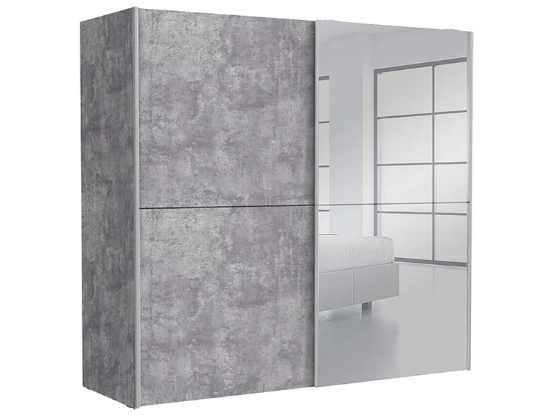 Schwebetürenschrank GENEVE beton 2 Türen